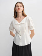 Strapless Slim-Fit Top Solid Black & White Tees