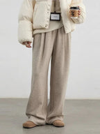 Women’s High Waisted Wide Leg Winter Pants Plush & Thick