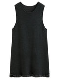Ruffled Mini Sleeveless Dress Chic Knitted Vestido