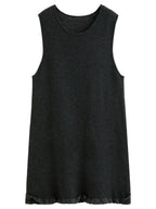 Ruffled Mini Sleeveless Dress Chic Knitted Vestido