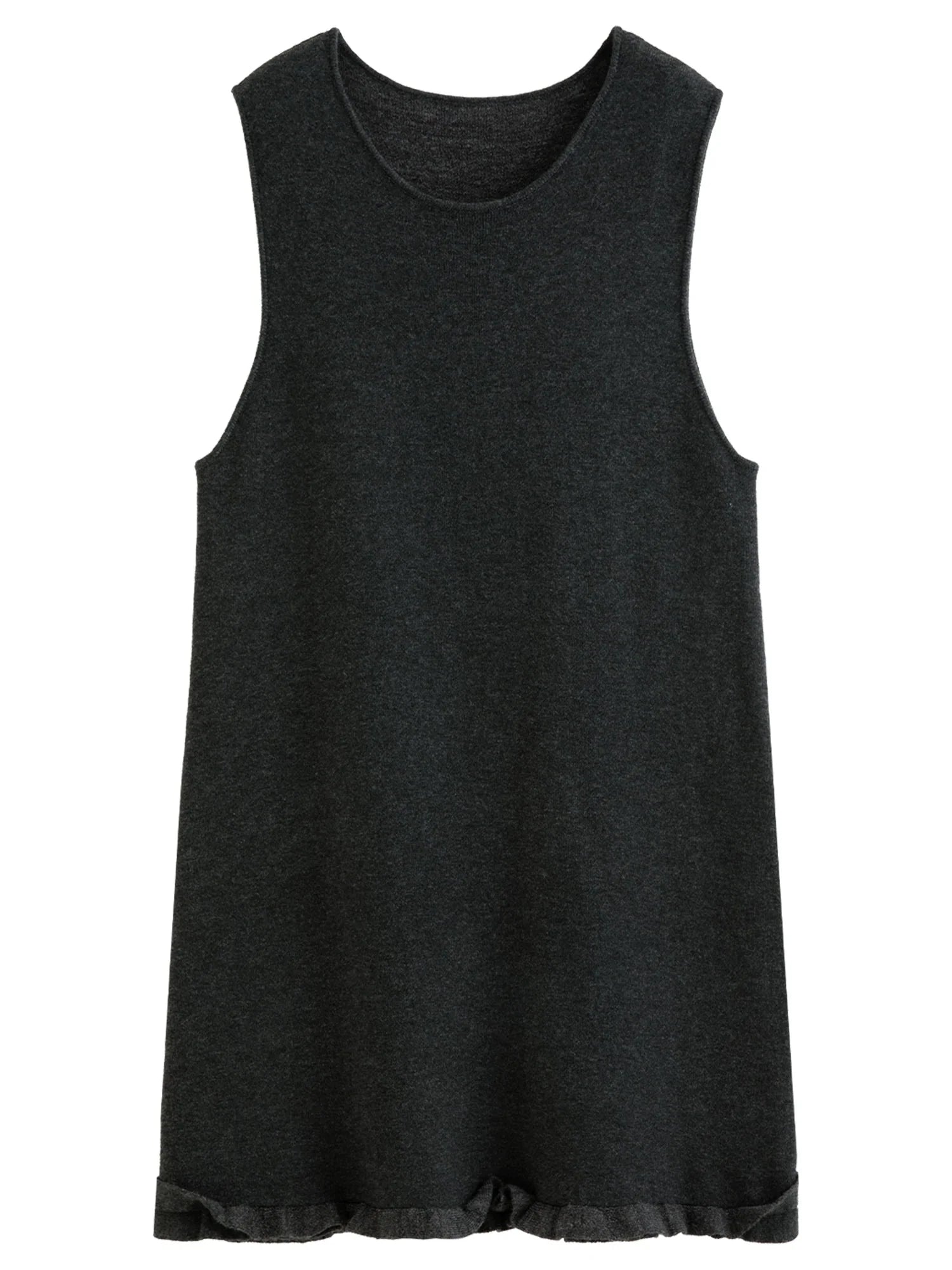 Ruffled Mini Sleeveless Dress Chic Knitted Vestido