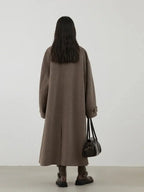 Women's Retro Wool Overcoat: Loose Fit Korean Winter Style
