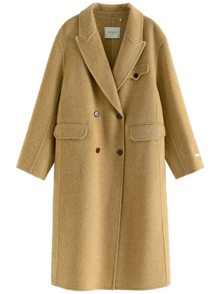 Chic Mid-Length Wool Temperament Jacket