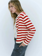 Slim-Fit Striped Cardigan for Spring