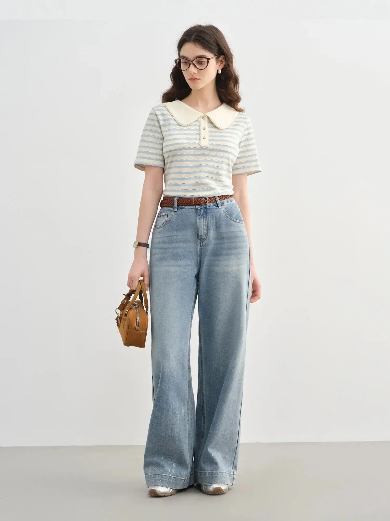 Plus Size Striped Short-Sleeved Top