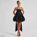 Elegant Strapless Backless Bow Dress for Evening Party