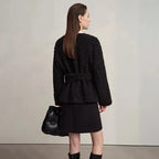 Warm Loose Fit Faux Fur Belted Jacket