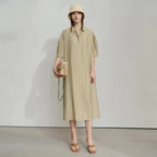 Loose Linen Drop Shoulder Dress