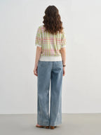 New Summer Plus Size Short-Sleeve Plaid Cardigan