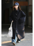 Women's Retro Wool Overcoat: Loose Fit Korean Winter Style