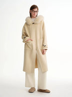 Plus Size Fox Fur Collar Wool Overcoat Luxury Winter Coat