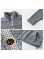 Women’s Plush Plaid Patchwork Hoodie Autumn Pullover