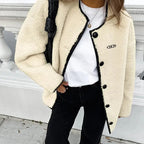 Women's Solid Fleece Panel Winter Coat