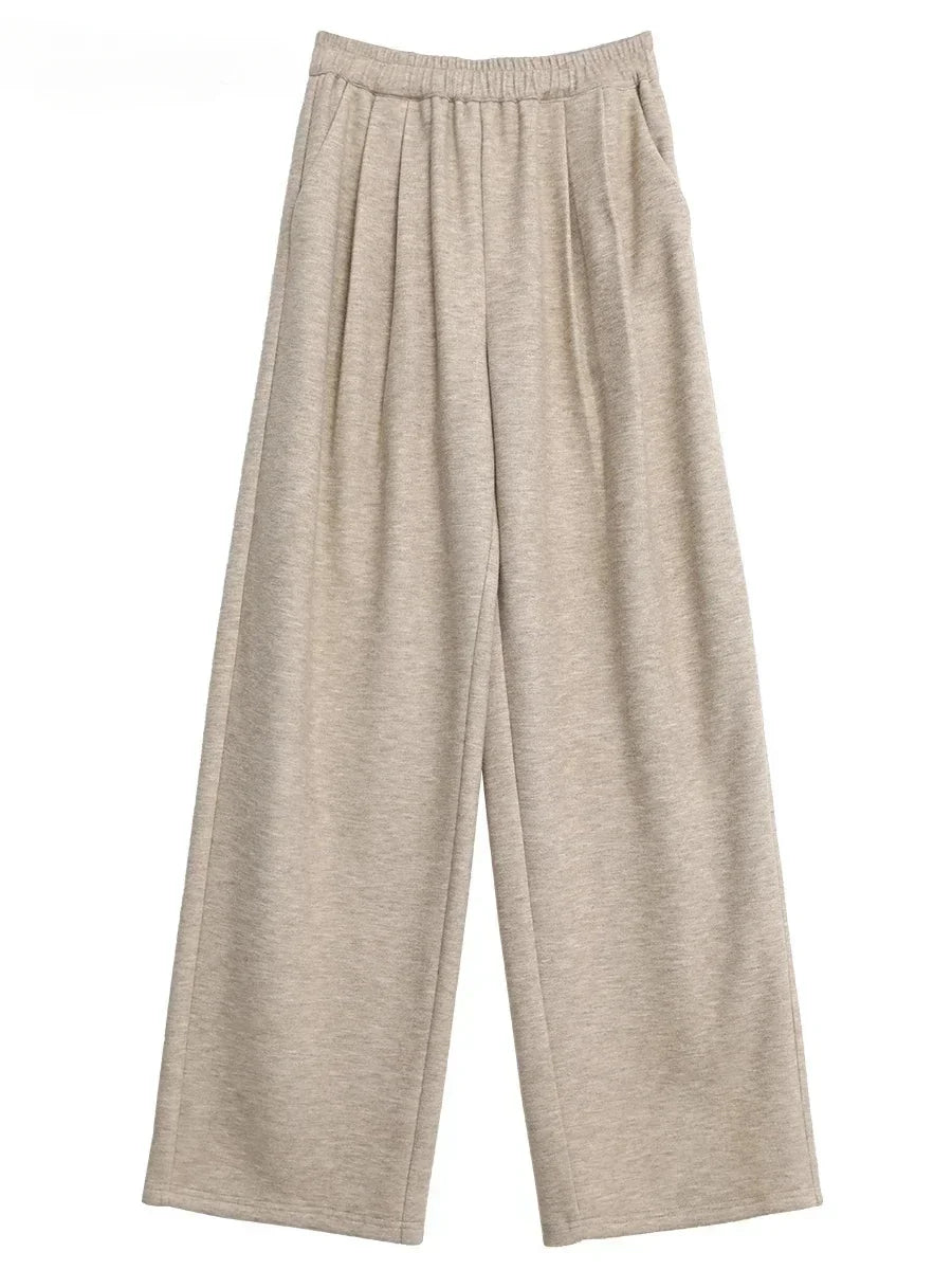 Women’s High Waisted Wide Leg Winter Pants Plush & Thick