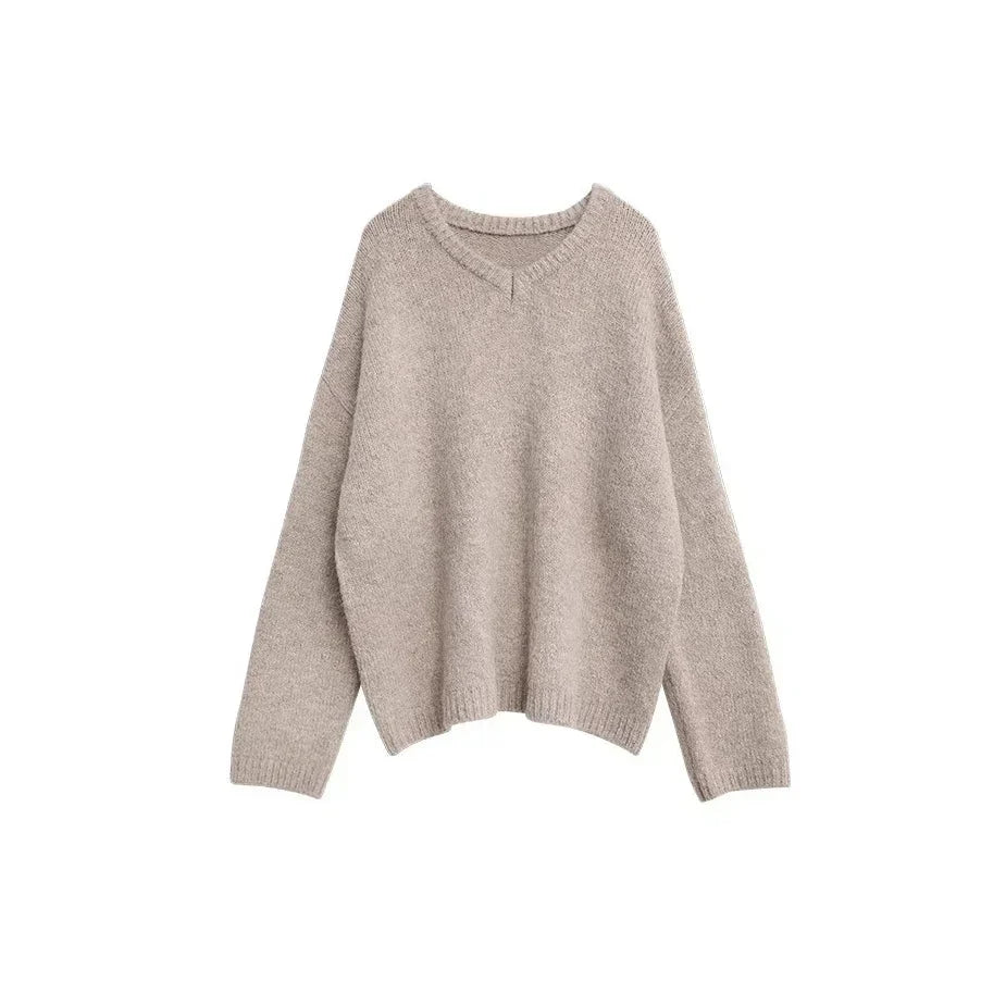 V-Neck Sweater & Mini Skirt Set 2-Piece Knit Outfit