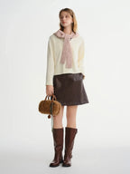 Plus-Size High-Waisted Leather Skirt