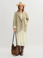 Embroidered Plus Size Blazer Dress Set