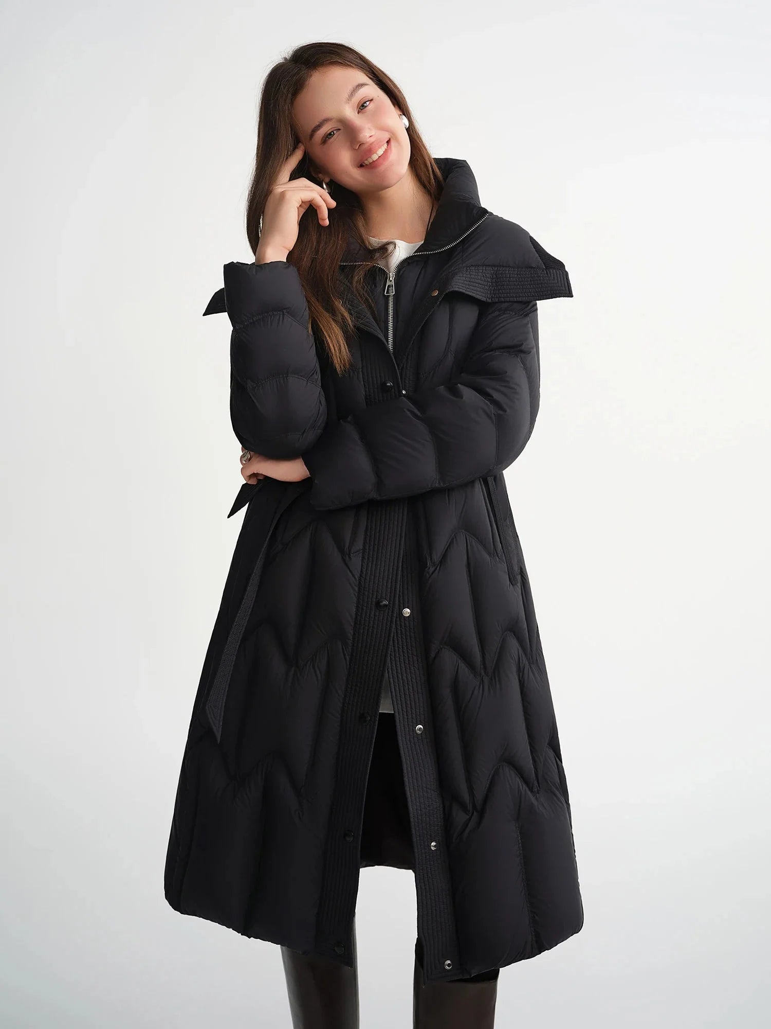 Plus Size Quilted Duck Down Jacket Warm Winter Puffer