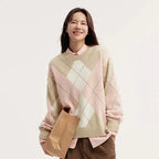 Women's Diamond Color Block Sweater