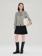 Ruffled Plaid Shirt Sweet Autumn Long Sleeve