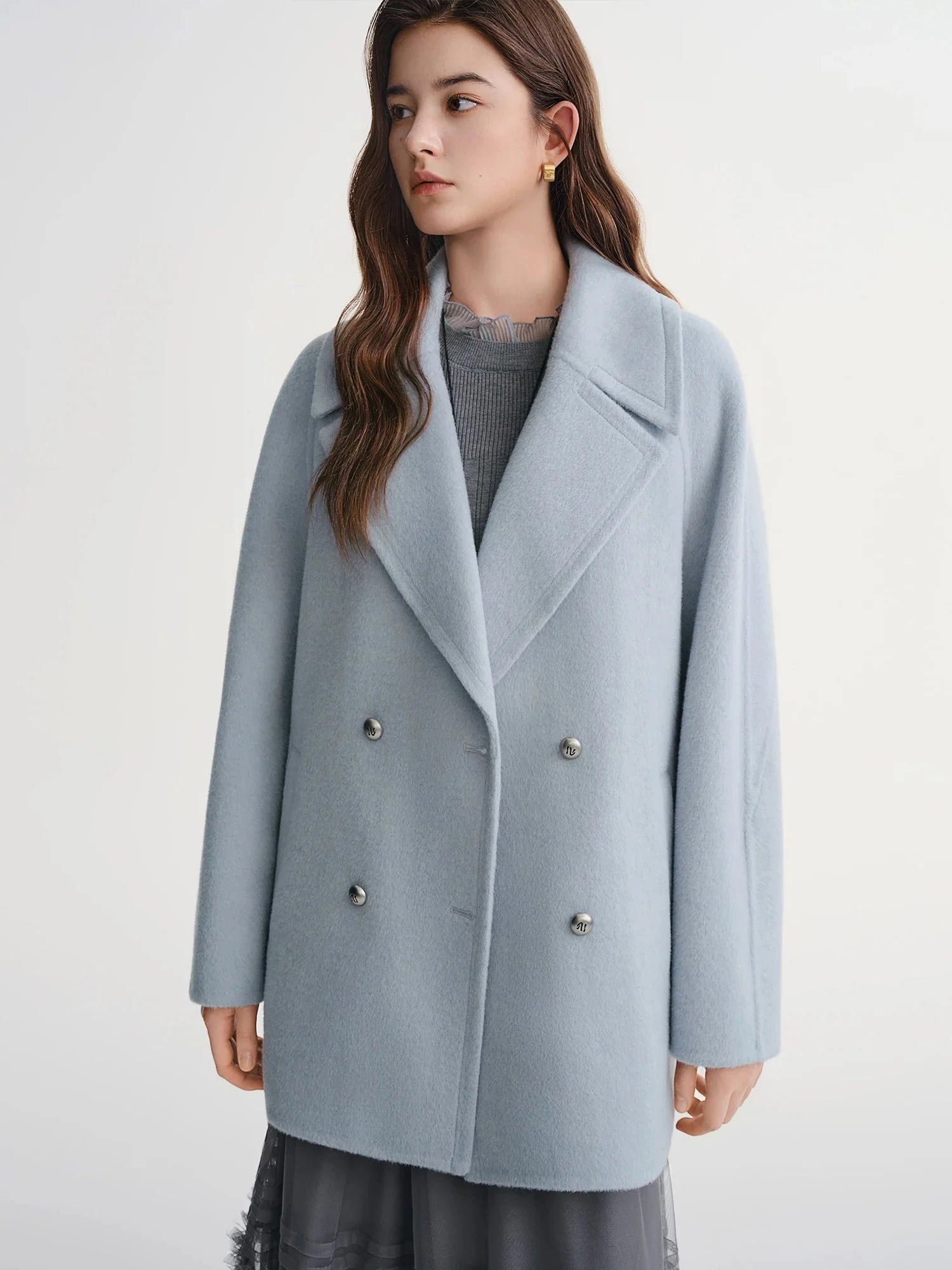 Plus Size Tweed Winter Short Wool Coat
