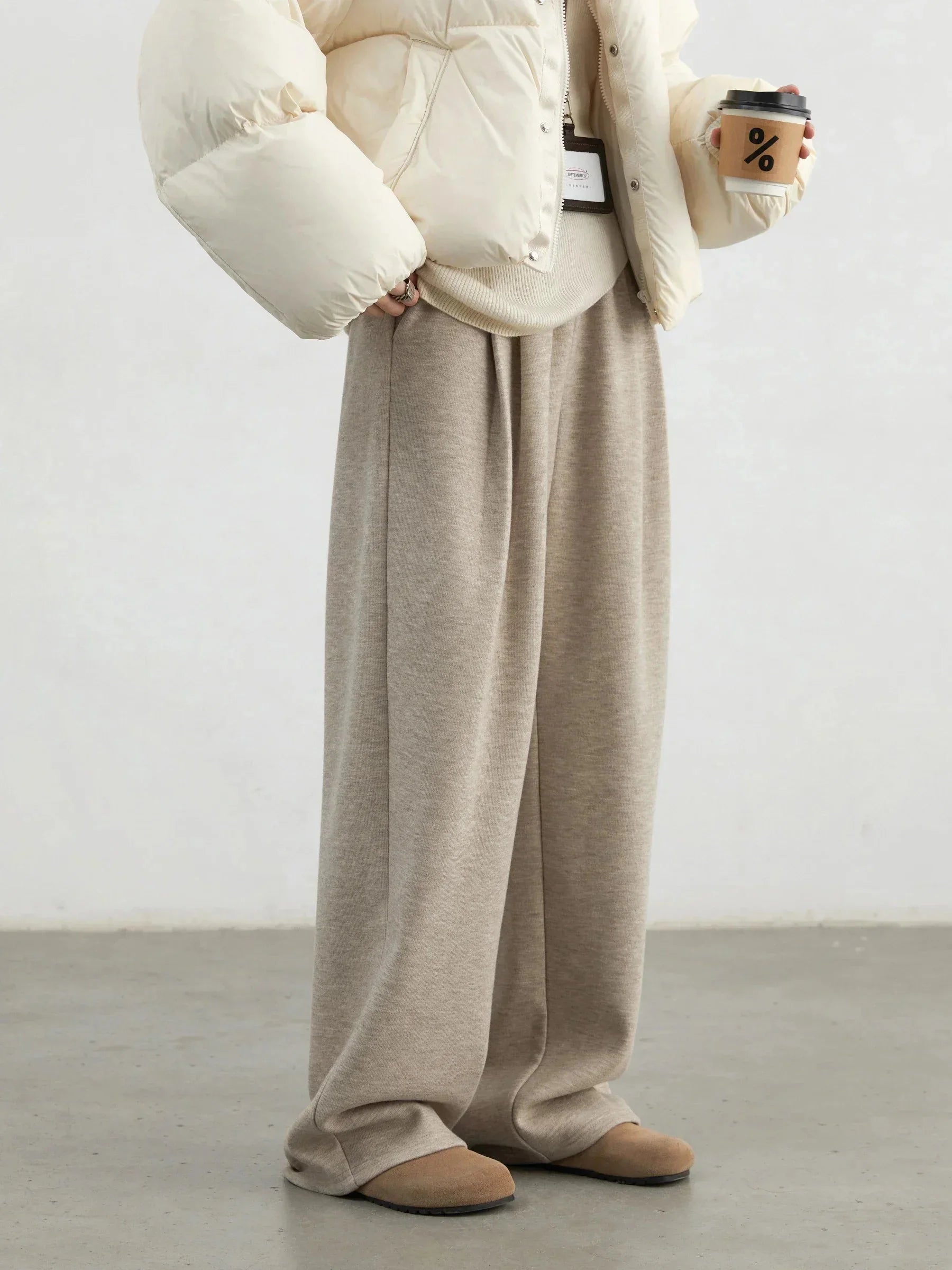 Women’s High Waisted Wide Leg Winter Pants Plush & Thick