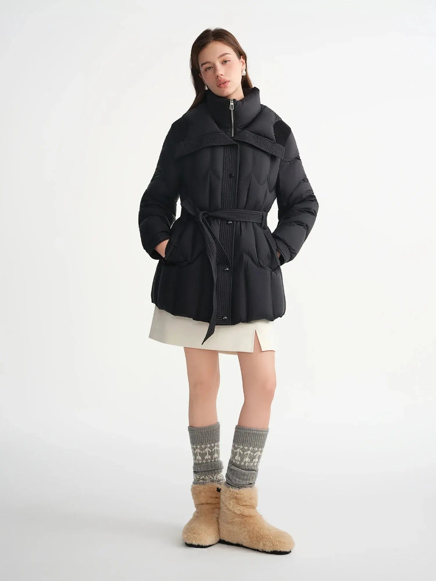 Plus Size Quilted Splicing Short Winter Jacket