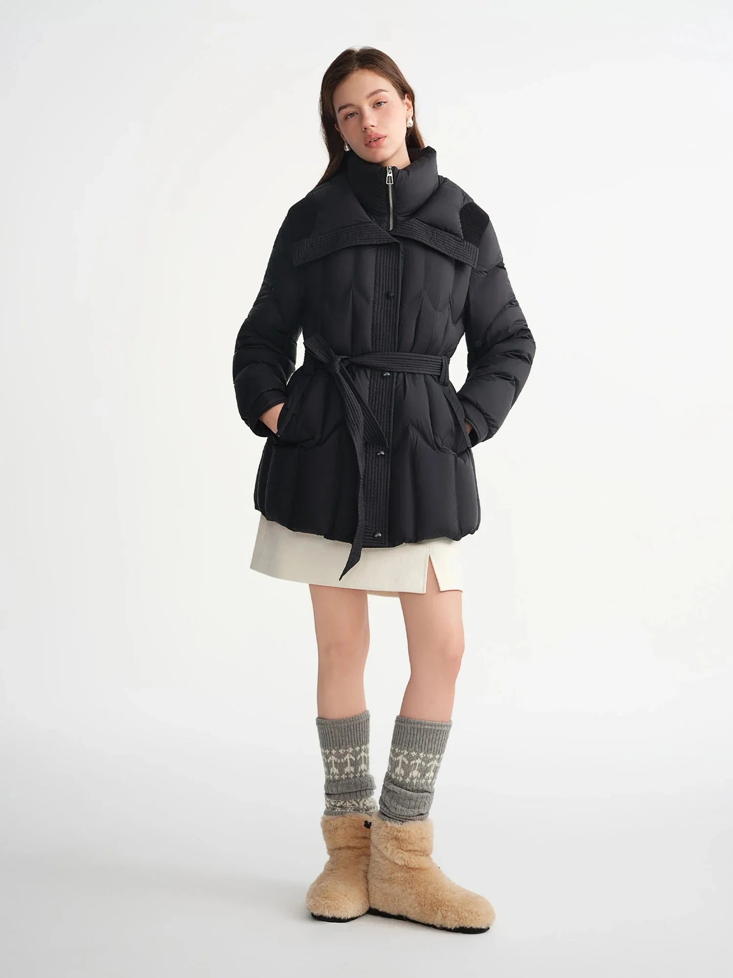 Plus Size Quilted Duck Down Jacket Warm Winter Puffer