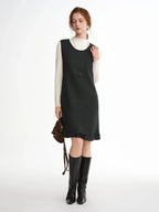 Ruffled Mini Sleeveless Dress Chic Knitted Vestido