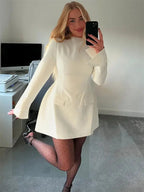 Elegant Solid Casual Mini Dress