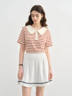 Plus Size Striped Short-Sleeved Top