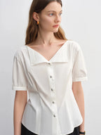 Strapless Slim-Fit Top Solid Black & White Tees