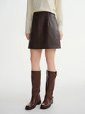 Plus-Size High-Waisted Leather Skirt