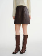 Plus-Size High-Waisted Leather Skirt