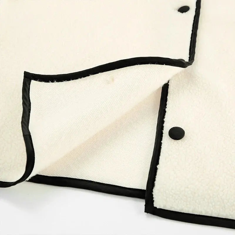 Women's Solid Fleece Panel Winter Coat