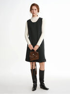 Ruffled Mini Sleeveless Dress Chic Knitted Vestido