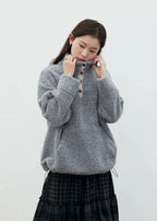 Women’s Plush Plaid Patchwork Hoodie Autumn Pullover