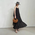 Autumn New Minimalist Layered Chiffon Dress