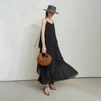 Autumn New Minimalist Layered Chiffon Dress