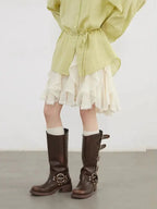 Women's Loose High Waist Irregular Lace Summer Skirt