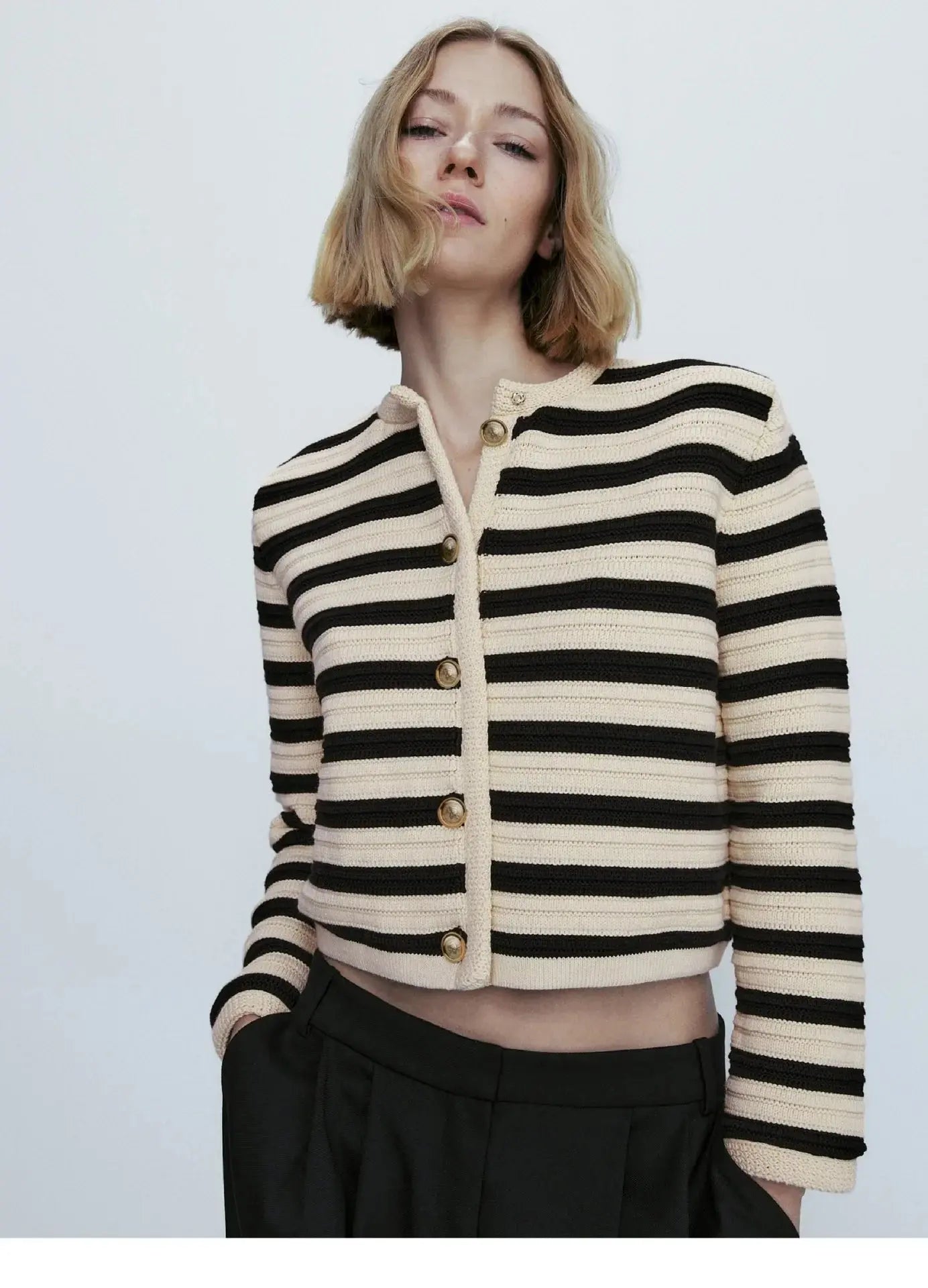 Short Button-Down Autumn Sweater