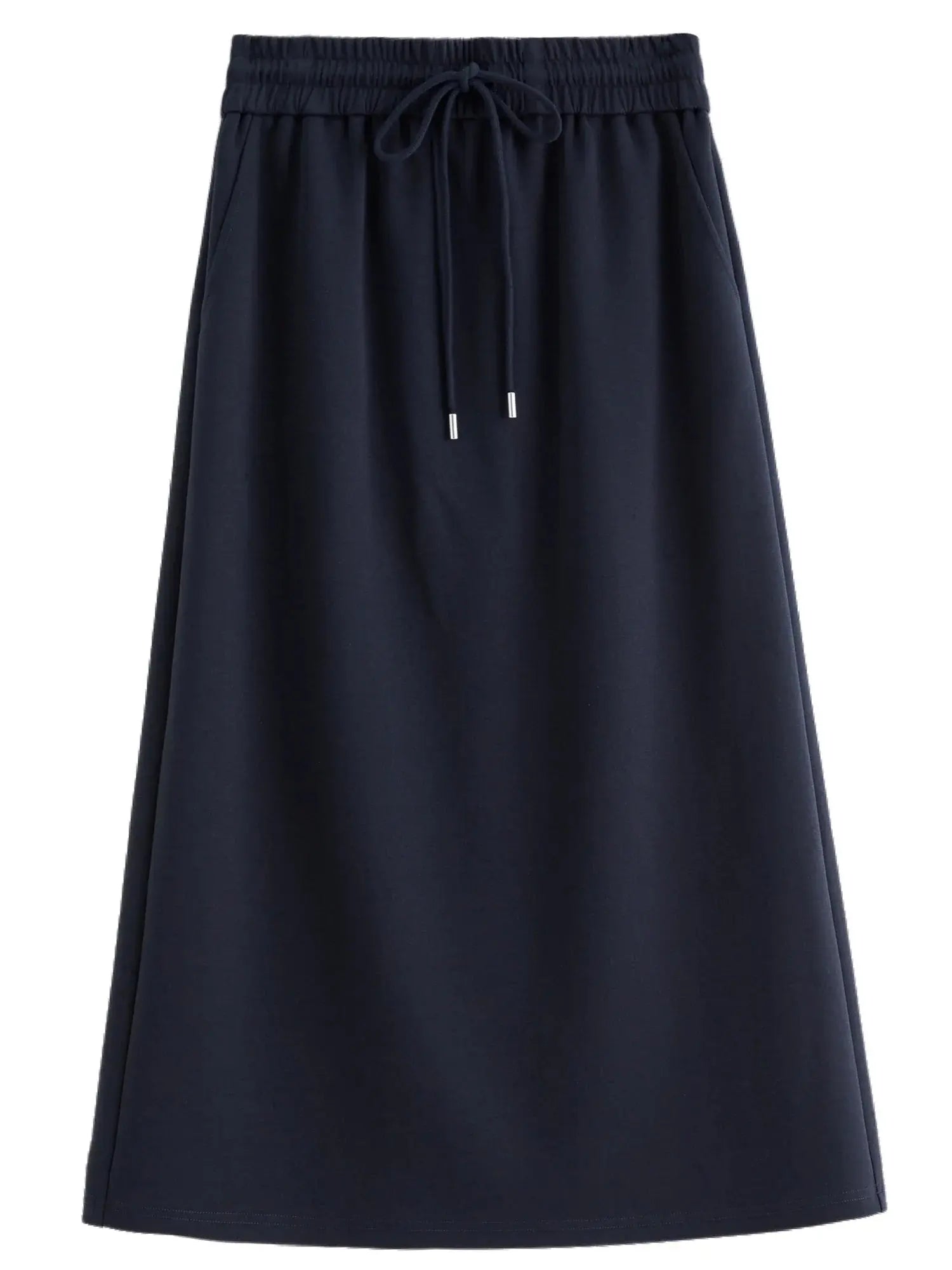 Plus Size Navy Blue Sweater Skirt Set - Long Sleeve Autumn Fashion