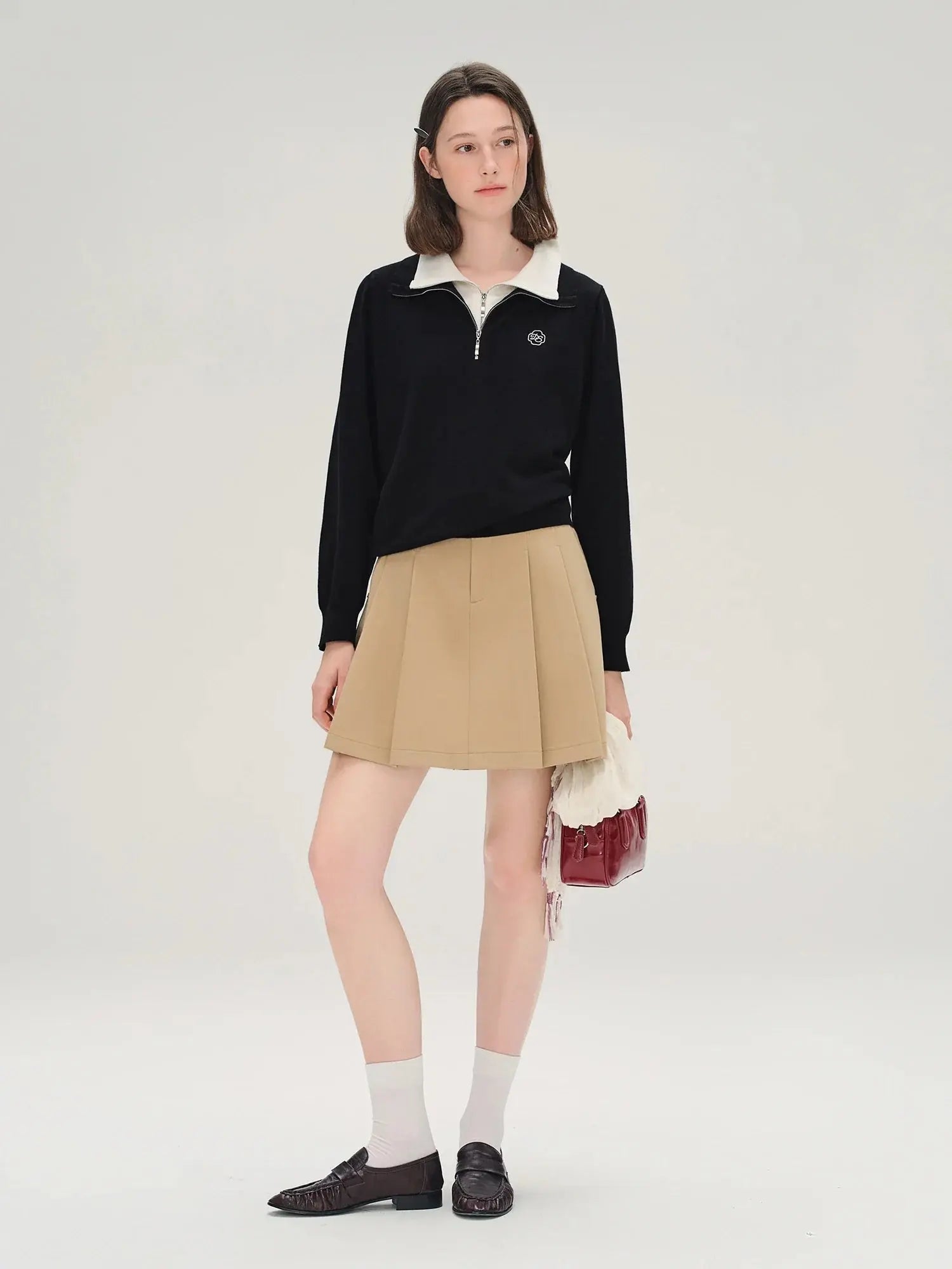 Plus Size Color-Block Faux-Layer Knit Top