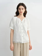 Raglan Sleeve Summer Shirt Minimalist Cotton Top