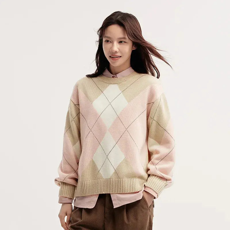 Women's Diamond Color Block Sweater