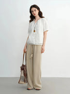 Raglan Sleeve Summer Shirt Minimalist Cotton Top