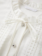 French-Style Tie-Front White Shirt