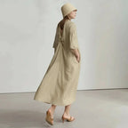 Loose Linen Drop Shoulder Dress