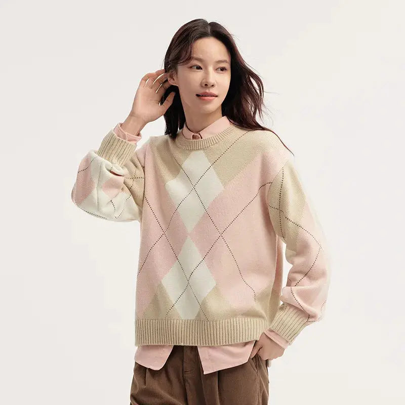 Women's Diamond Color Block Sweater