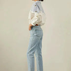 Contrast Patchwork Long-Sleeve Blouse